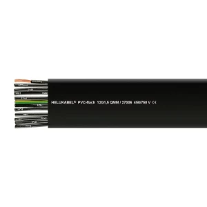 Helukabel PVC plosnati tračni kabel 12 G 1 mm² crna 26996-500 500 m slika