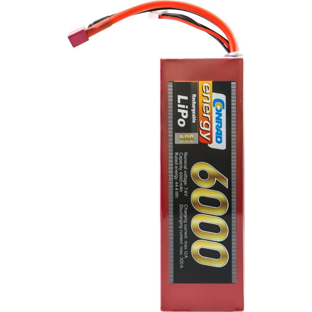Conrad energy lipo akumulatorski paket za modele 7.4 V 6000 mAh Broj ćelija: 2 50 C kutija tvrda  sustav T-konektora slika