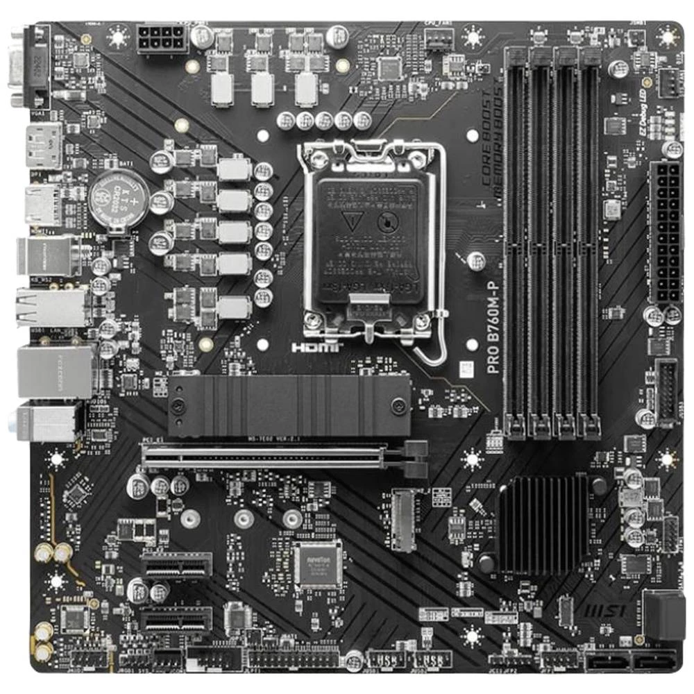 MSI PRO B760M-P matična ploča Baza Intel® 1700 Faktor oblika (detalji) Micro-ATX Set čipova matične ploče Intel® B760 slika