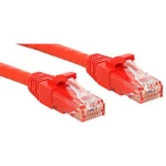 LINDY 45455 RJ45 mrežni kabel, Patch kabel cat 6 U/UTP 5.00 m crvena sa zaštitom za nosić 1 St.