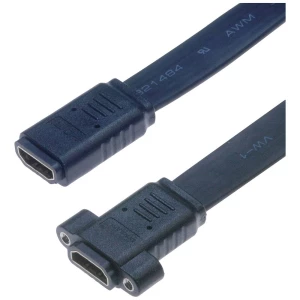 Lyndahl LKPK025-50 HDMI 1.4 adapterski kabel za montiranje na ravnu ploču (AF/AF) 5,0 m Lyndahl HDMI adapterski kabel HDMI A utičnica 5 m crna LKPK025-50  HDMI kabel slika