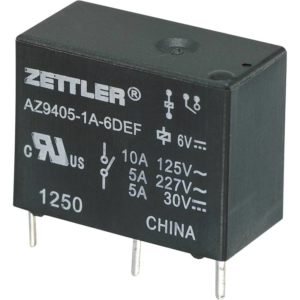 Zettler Electronics AZ9405-1A-9DEF Printrelais 9 V/DC 10 A 1 zatvarač 1 kom. slika