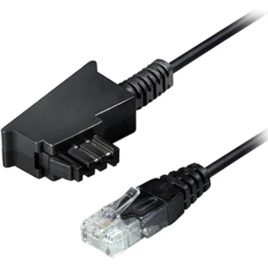 Maxtrack telefon priključni kabel [1x muški konektor TAE-F - 1x LAN (10/100 MBit/s)] 15 m crna slika