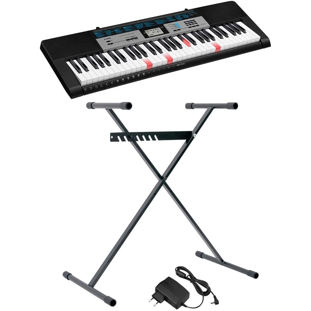 Casio LK-136SET tipkovnica Crna Uključuje napajanje, Uključuje stalak, Osvijetljene tipke slika