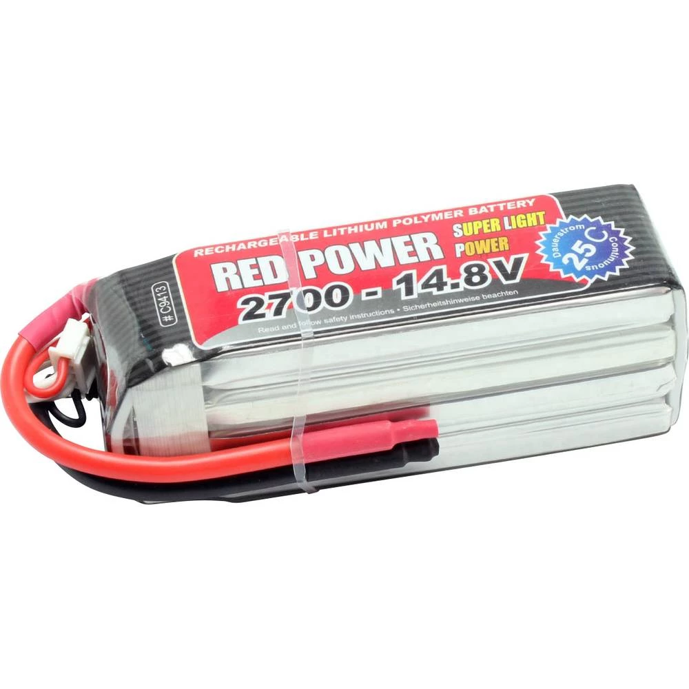 LiPo akumulatorski paket za modele 14.8 V 2700 mAh Broj ćelija: 4 25 C Red Power Softcase Otvoreni kraj kabela slika