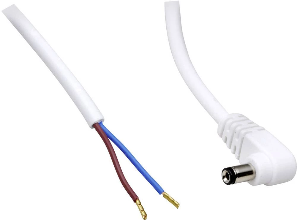 TRU COMPONENTS Niskonaponski priključni kabel Niskonaponski adapter-Slobodan kraj kabela 5.50 mm 2.10 mm 0.50 m 1 ST slika