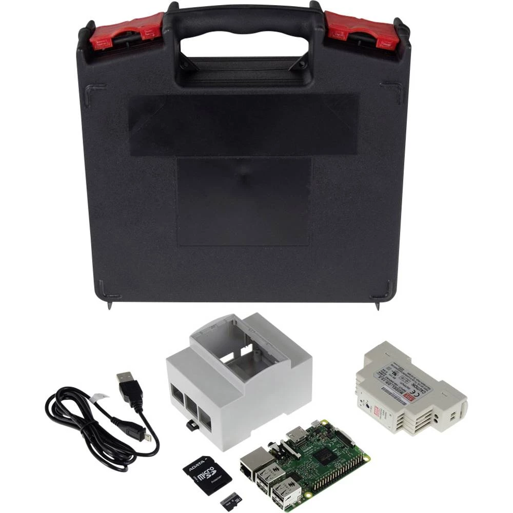 Raspberry Pi&reg; 3 B DIN-Rail Set 1 GB 4 x 1.2 GHz Uklj. DIN kućište, uklj. napajanje DIN tračnice, Uklj. Noobs OS, uklj. kutij slika