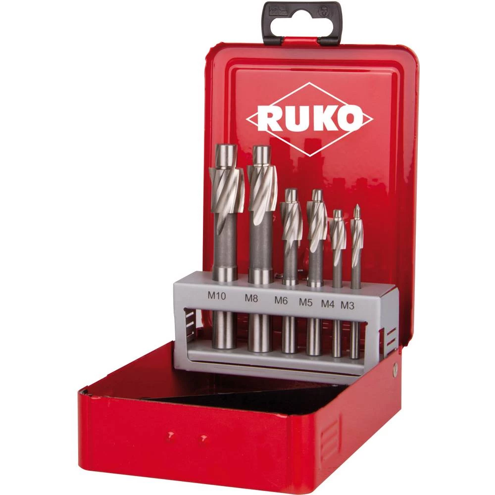 RUKO 102451 Plosnato glodalo 6-dijelni 6 mm, 8 mm, 10 mm, 11 mm, 15 mm, 18 mm HSS Cilinder 1 Set slika