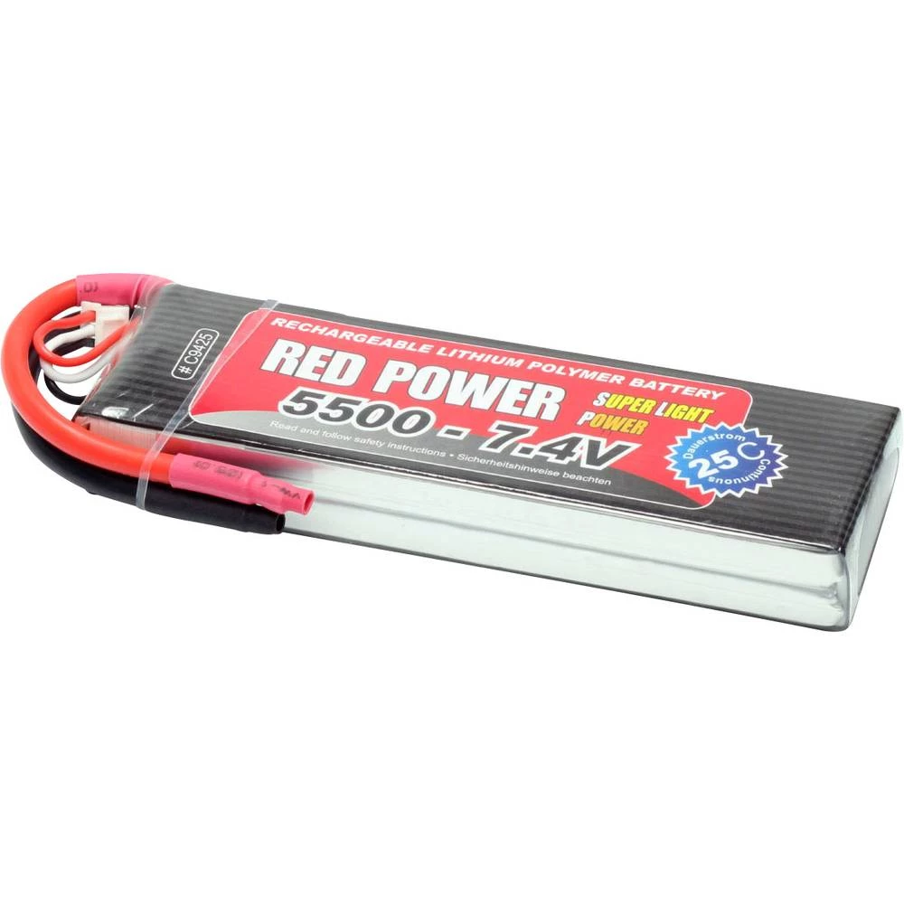 LiPo akumulatorski paket za modele 7.4 V 5500 mAh Broj ćelija: 2 25 C Red Power Softcase Otvoreni kraj kabela slika