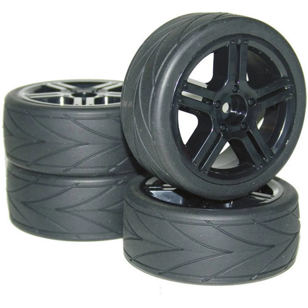 Reely 1:10 cestovni model  kompletni kotači High Grip Arrow 10 krakova crna 4 St. slika