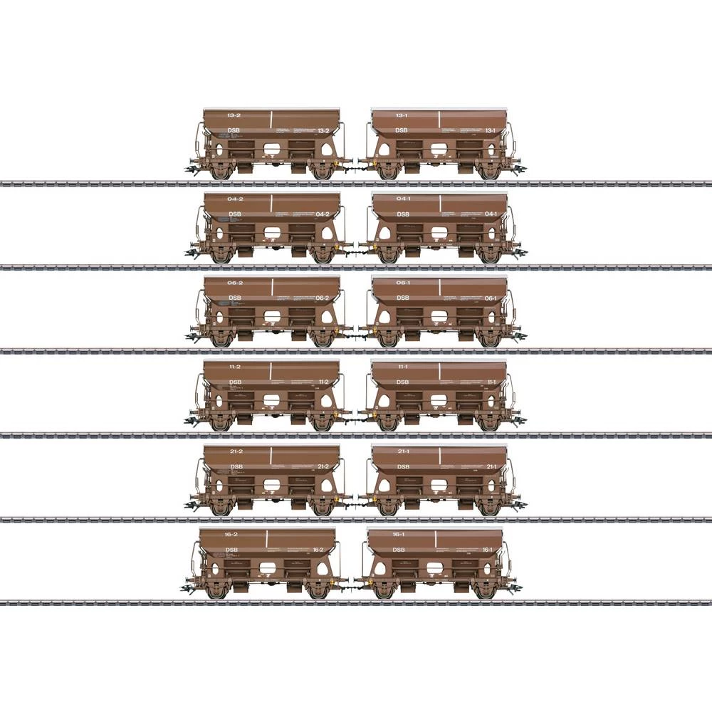 Märklin 046309 Zaokretni krovni vagon Tdgrrs danskih državnih željeznica (DSB), 6 pari slika