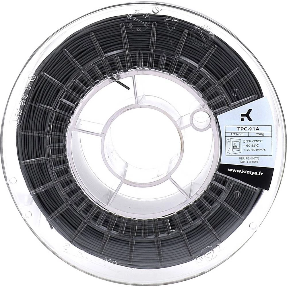 3D pisač filament Kimya PE1004TQ TPC 1.75 mm Crna 750 g slika