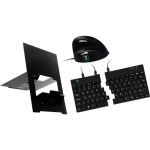 R-GO Tools RGOSETSM-DE USB tipkovnica, set miša ergonomski njemačka, qwertz crna slika