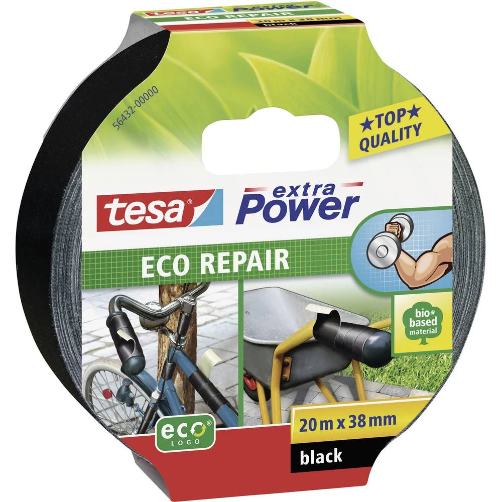 tesa ECO REPAIR 56432-00000-00 plastificirana ljepljiva traka tesa® extra Power crna (D x Š) 20 m x 38 mm 1 St. slika