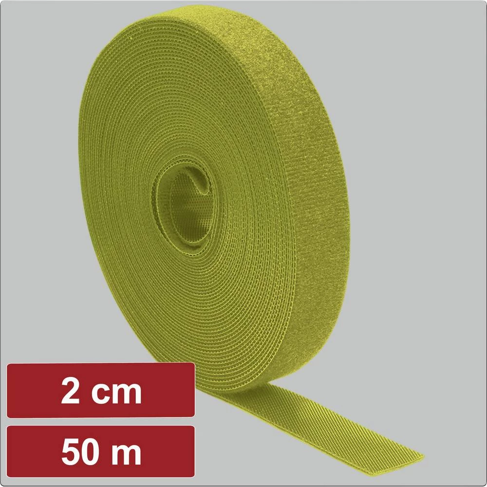Electronic Garage EG25CA132 prianjajuća traka za povezivanje grip i mekana vunena tkanina (D x Š) 50 m x 2 cm žuta 50 m slika