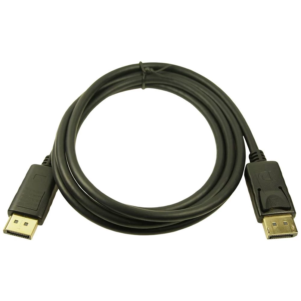 Cliff DisplayPort priključni kabel DisplayPort utikač, DisplayPort utikač 2 m crna FCR72011 pozlaćeni kontakti DisplayPort kabel slika