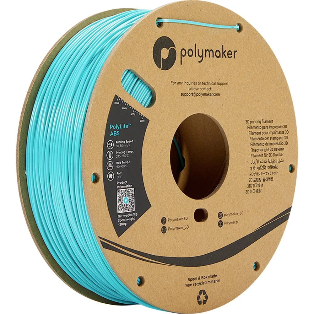 Polymaker PE01020 PolyLite 3D pisač filament ABS plastika siromašan miris 2.85 mm 1000 g tirkizna  1 St. slika