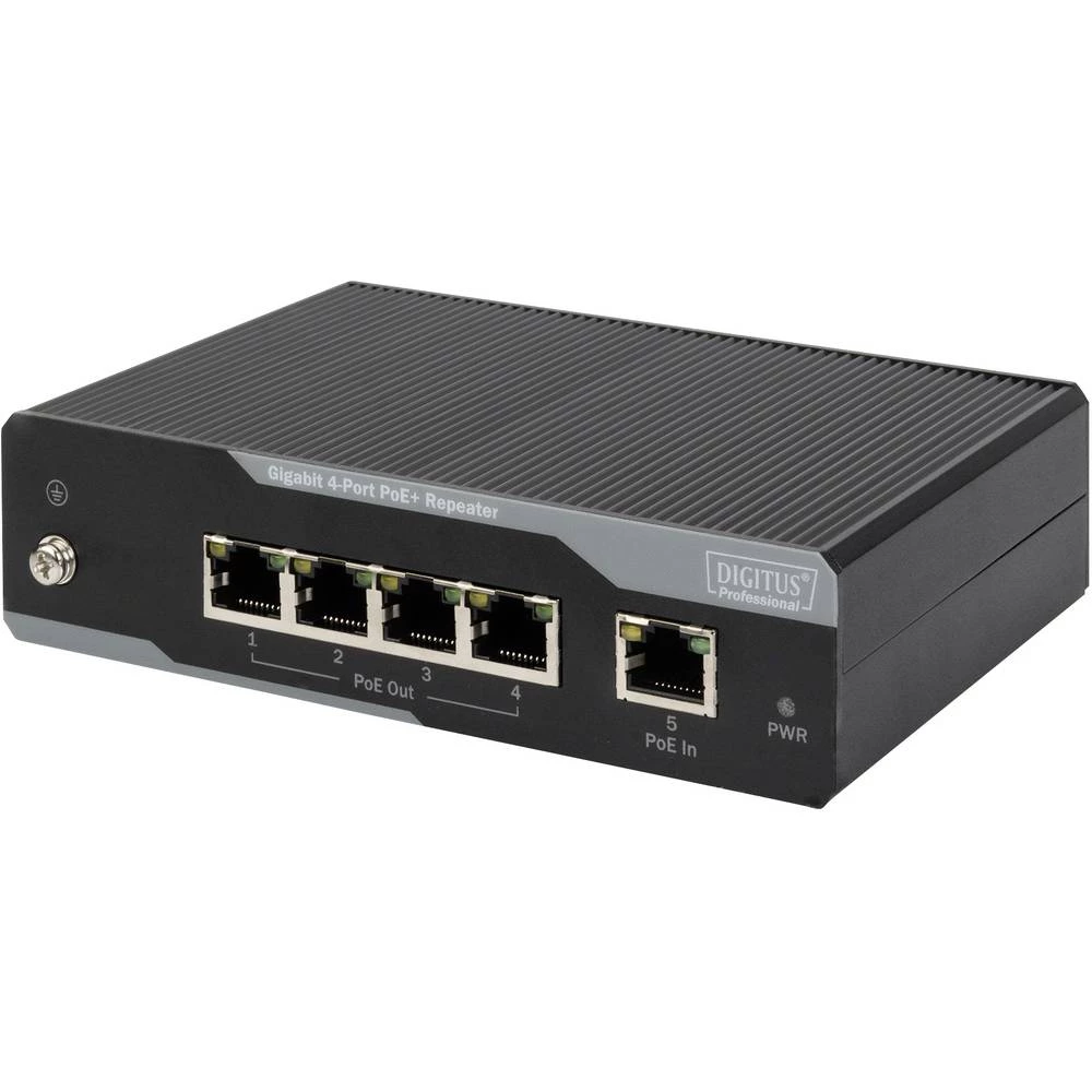 Digitus DN-95125 industrijski ethernet extender 10 / 100 / 1000 MBit/s IEEE 802.3af (12.95 W), IEEE 802.3at (25.5 W) slika