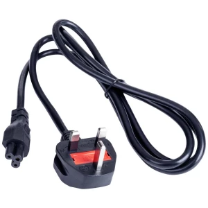 Akyga struja priključni kabel [1x ženski konektor c5 - 1x UK utikač] 1.50 m crna slika