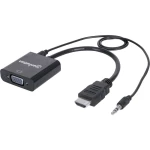 HDMI / Utičnica / VGA Adapter [1x Muški konektor HDMI - 1x Ženski konektor VGA, Priključna doza za 3,5 mm banana utikač] Crna Ma
