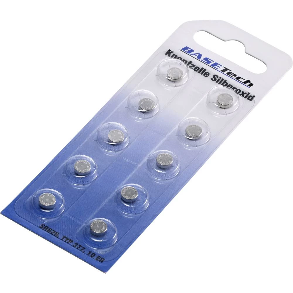 Basetech SR66 SR626 377 Dugmasta baterija 377 Silberoksid  1.55 V 10 kom. slika