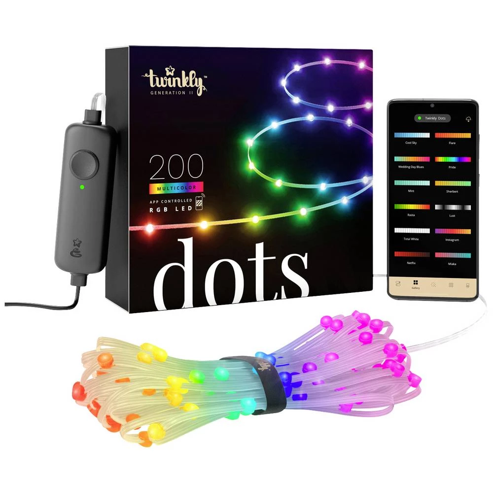 Twinkly TWD200STP-TEU svjetlosni lanac za tulume unutra/vani Energetska učinkovitost 2021: G (A - G) strujni pogon Broj slika