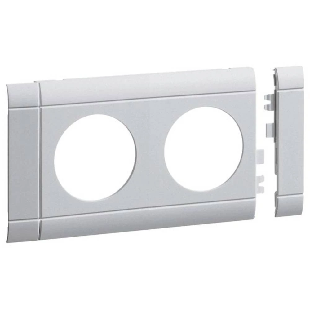 Hager GB08020LAN ploča 2x utičnica hfr ABS OT80mm aluminij koji se može složiti Hager GB08020LAN blenda   1 St. aluminij boja slika