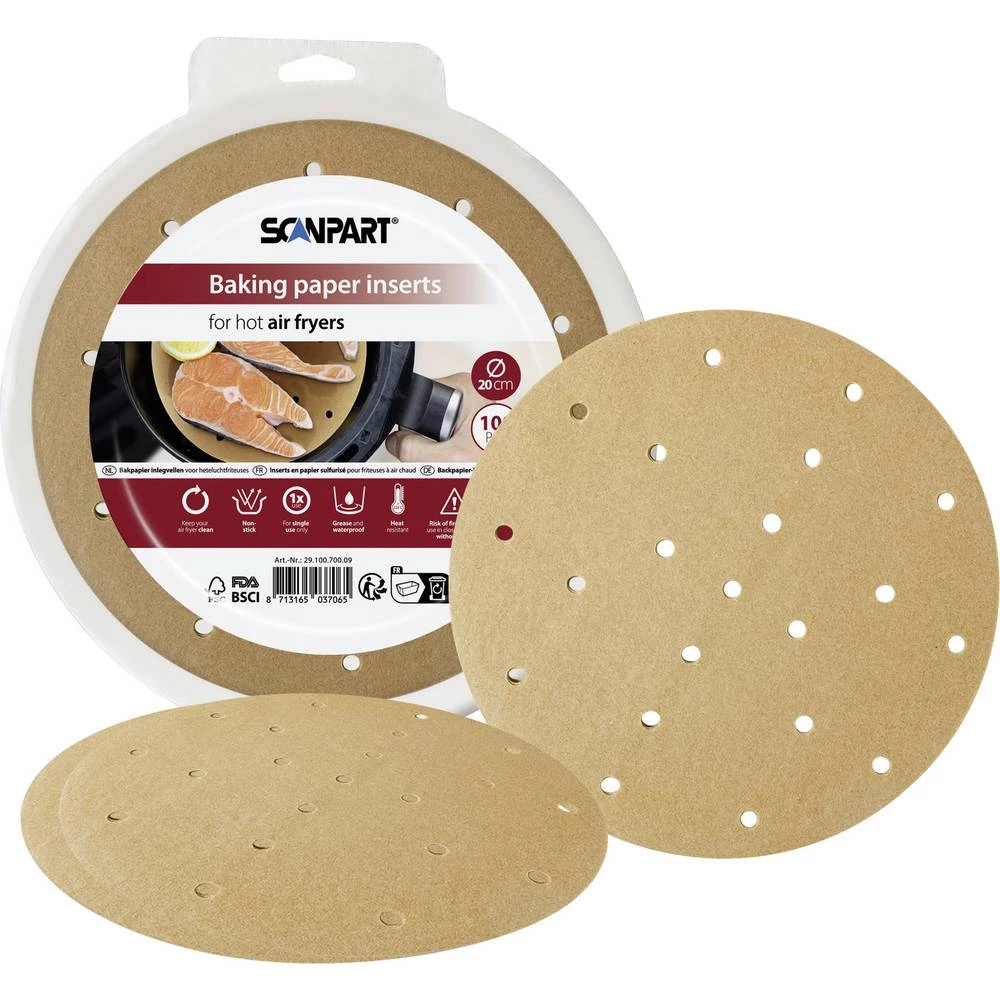 ScanPart 2910070009 Papir za fritezu na vrući zrak perforiran. Ø 20 cm slika