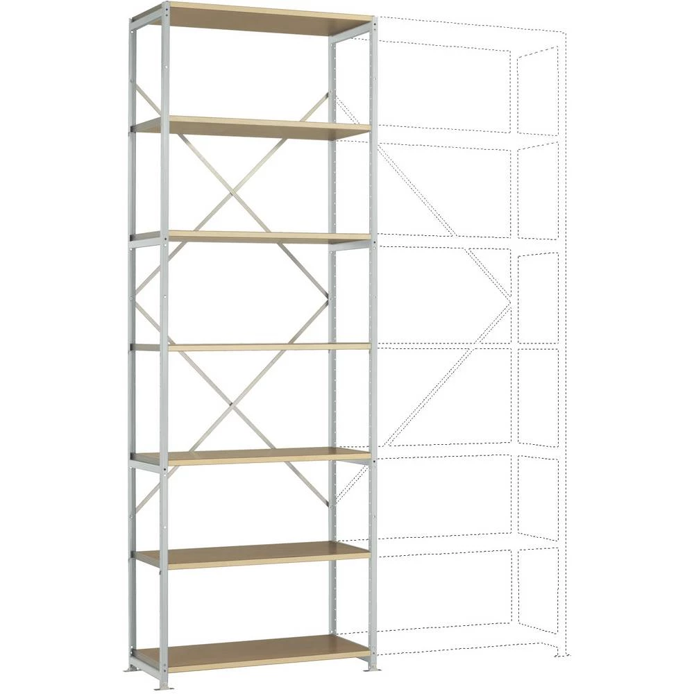 Osnovni modul regalne police (Š x V x d) 1030 x 3000 x 400 mm Drveni pod Manuflex RP1606.7035 slika