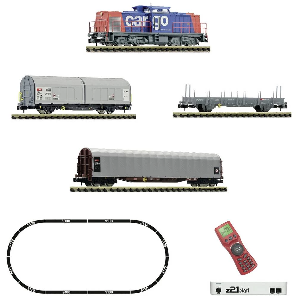 Fleischmann 931903 N z21 start digitalna garnitura dizel lokomotiva BR 203 s teretnim vlakom SBB-a slika