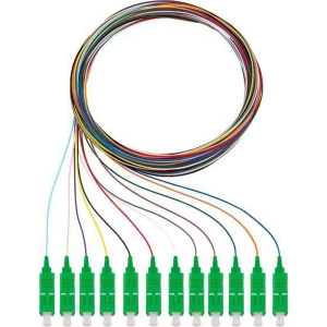 Rutenbeck 228040902 Glasfaser svjetlovodi priključni kabel [12x muški konektor sc - 12x slobodan kraj] Singlemode OS2 slika