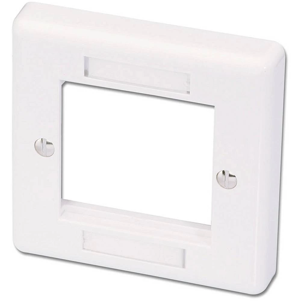 Okvir pokrova za zidnu utičnicu 86x86 mm UK za 2 utična modula i AV produživače LINDY  poklopac sa uvodnicom 1 put bijela slika