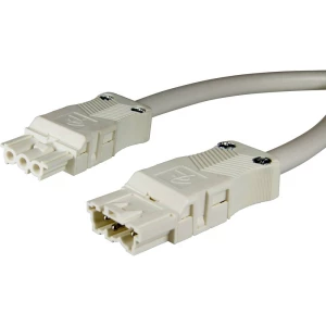 Adels-Contact 14875320 mrežni priključni kabel mrežni adapter - mrežni konektor Ukupan broj polova: 2 + PE bijela 2.00 m 50 St. slika