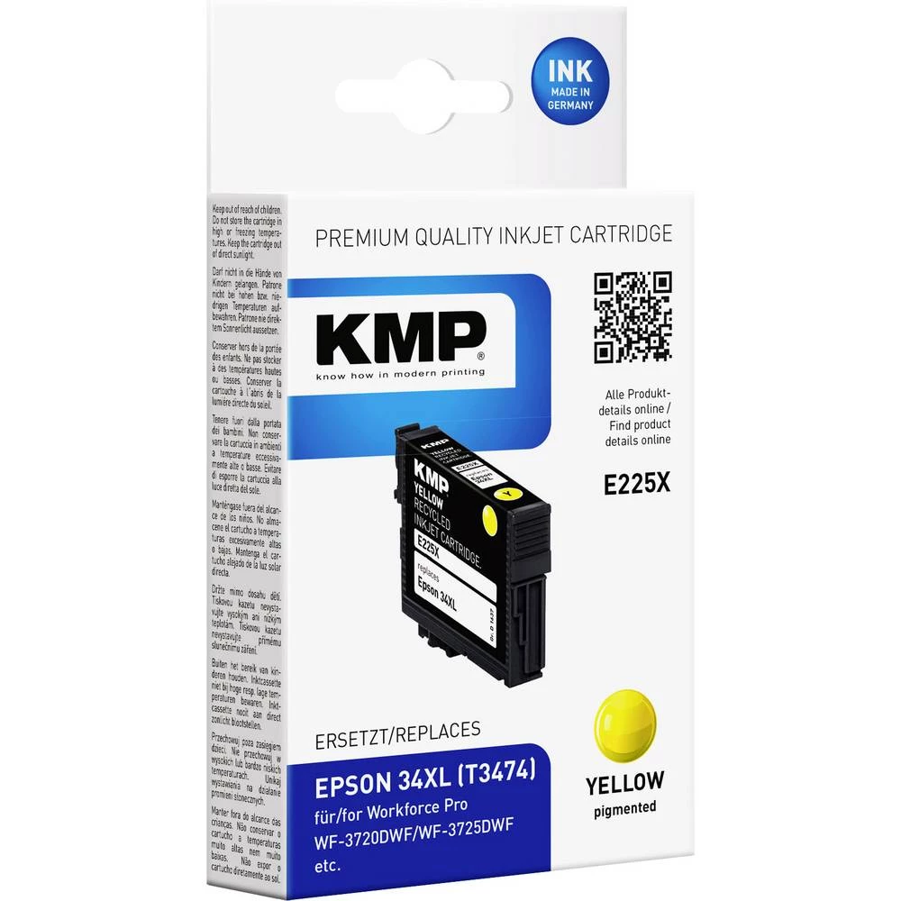 KMP patrona tinte zamijena Epson T347434XL kompatibilan single žut E225X 1637,4009 slika