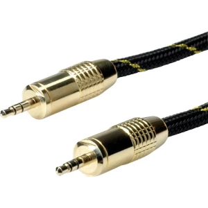 Roline 11.09.4285 utičnica audio priključni kabel [1x 3,5 mm banana utikač - 1x 3,5 mm banana utikač] 5.00 m crna/zlatna slika