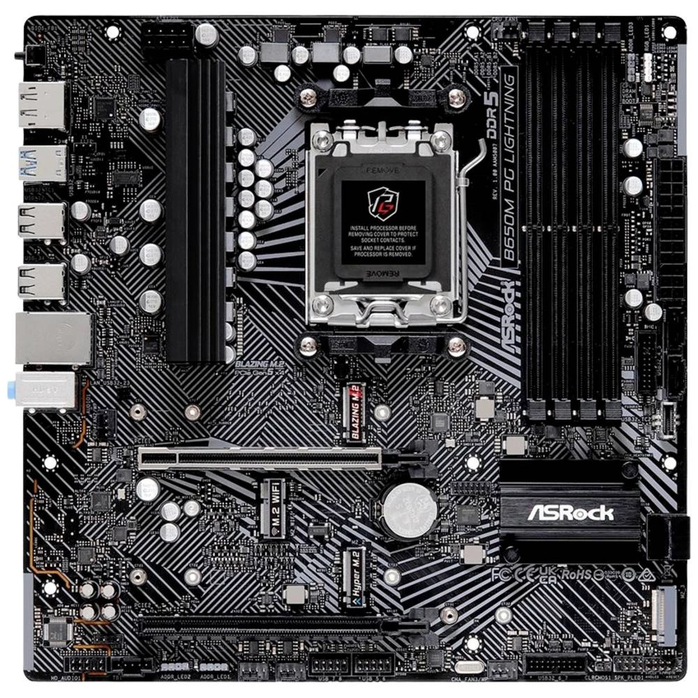 ASRock B650M PG Lightning matična ploča Baza #####AMD AM5 Faktor oblika (detalji) Micro-ATX Set čipova matične ploče AMD slika