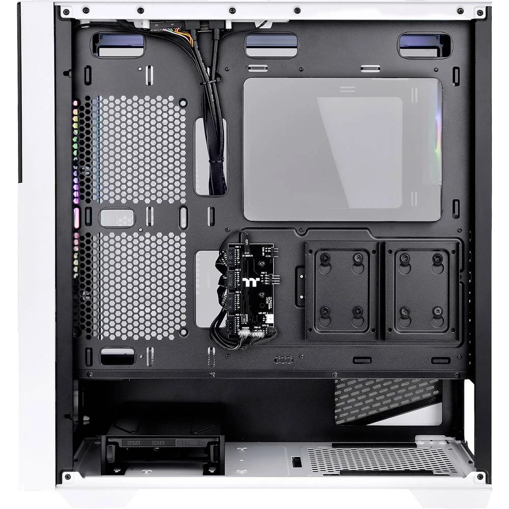 Thermaltake CA-1S4-00M6WN-00 midi-tower kućište za računala bijela 3 predinstalirana LED ventilatora, lcs kompatibilan, bočni prozor, prikladno za hlađenje vodom diy, prikladno za aio hlađenje vodom slika
