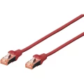 Digitus DK-1644-010/R RJ45 mrežni kabel, Patch kabel cat 6 S/FTP 1.00 m crvena bez halogena, upleteni parovi, sa zaštitom za nosić, vatrostalan 1 St. slika