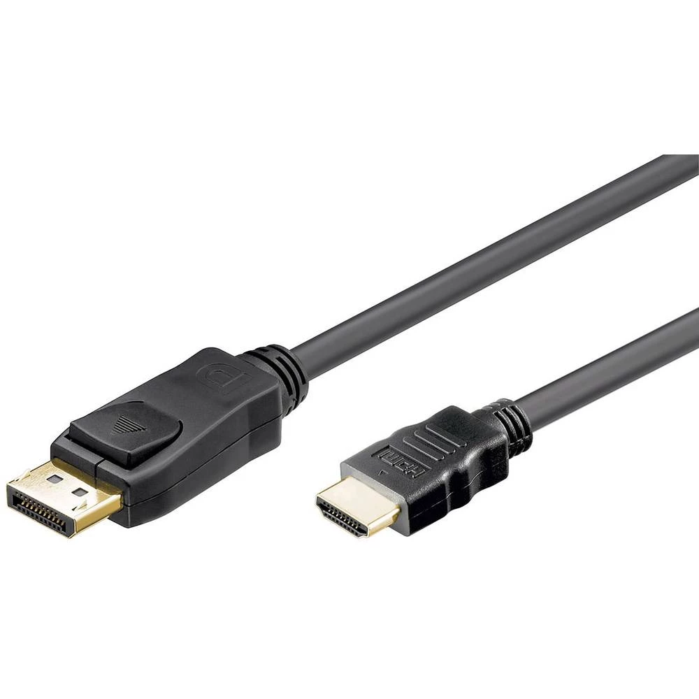 Goobay DisplayPort / HDMI Priključni kabel [1x Muški konektor DisplayPort - 1x Muški konektor HDMI] 2 m Crna slika