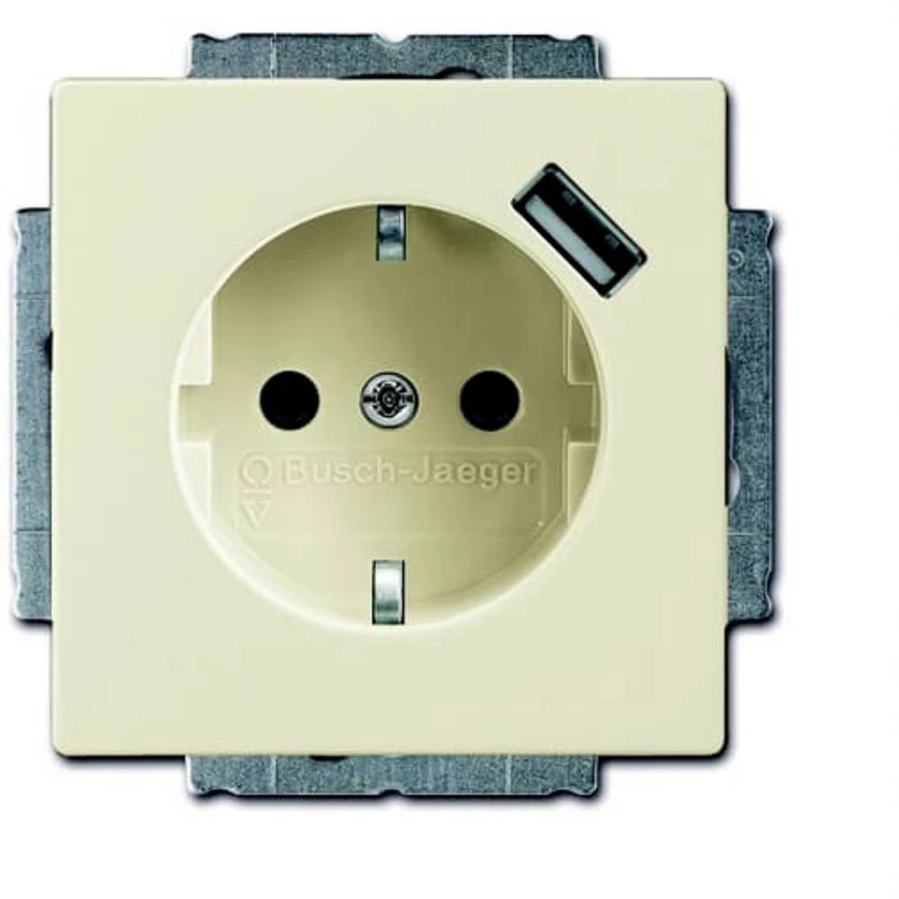 ABB 2CKA002011A6159  utičnica sa zaštitnim kontaktom   IP20 krem-bijela, biserno-bijela slika