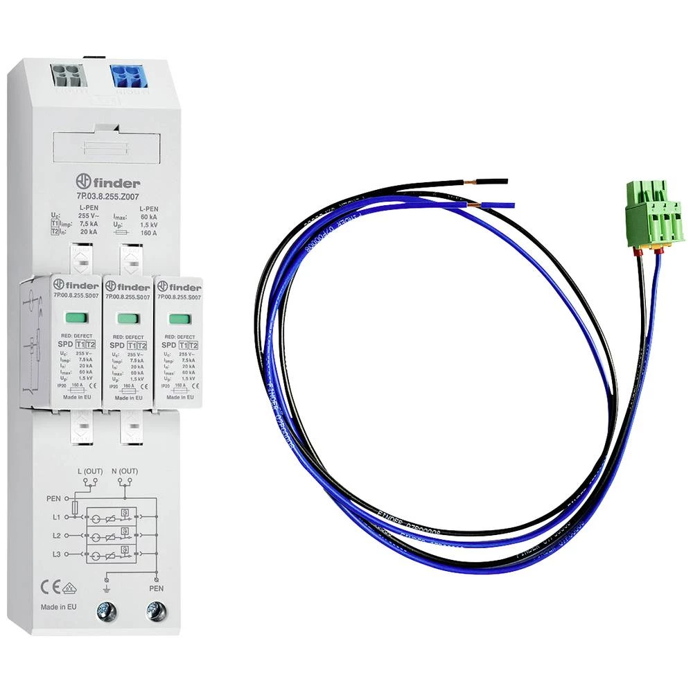 Finder 7P.04.8.255.Z007C08 Sonstige Installationstechnik odvodnik za prenaponsku zaštitu 7.5 kA 1 St. slika