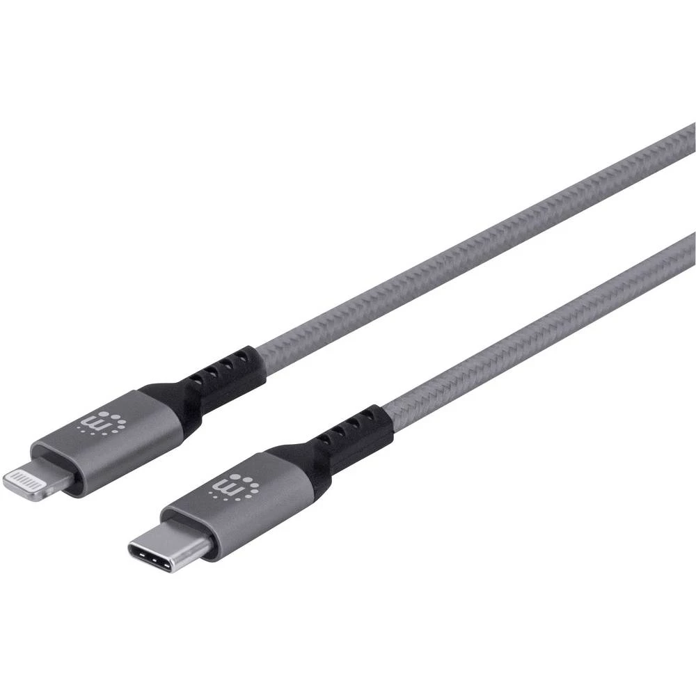 Manhattan Kabel za punjenje [1x Muški konektor USB-C&trade; - 1x Muški konektor Apple Dock Lightning] 1.8 m Siva slika