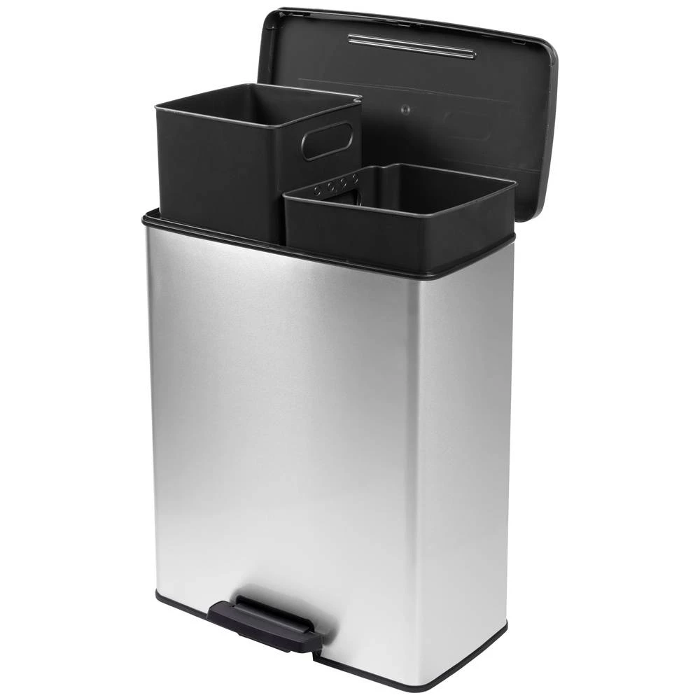Curver Deco bin slim 254619 kontejner za limenke 52 l (Š x V x D) 486 x 615 x 284 mm srebrna, crna 1 St. slika