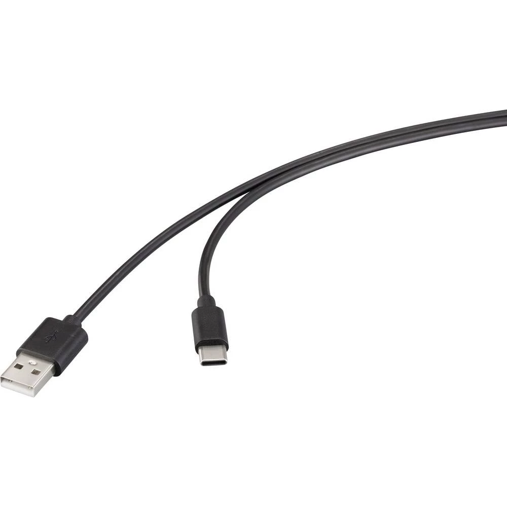 Renkforce USB kabel USB 2.0 USB-A utikač, USB-C® utikač 0.50 m crna RF-6830314 slika