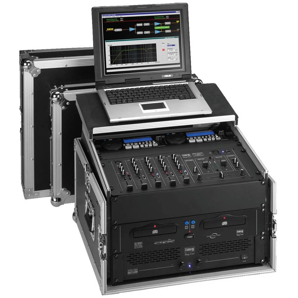 19" regal (rack) 8 U IMG STAGELINE MR-106PC Drvo Uklj. ručka, Uklj. preklopni stolovi slika