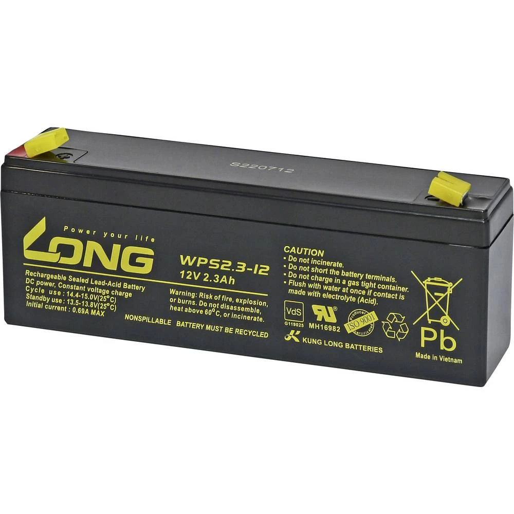 KungLong WPS2.3-12-M/F1 olovni akumulator olovno-koprenasti 2.3 Ah 12 V 1 kom. slika