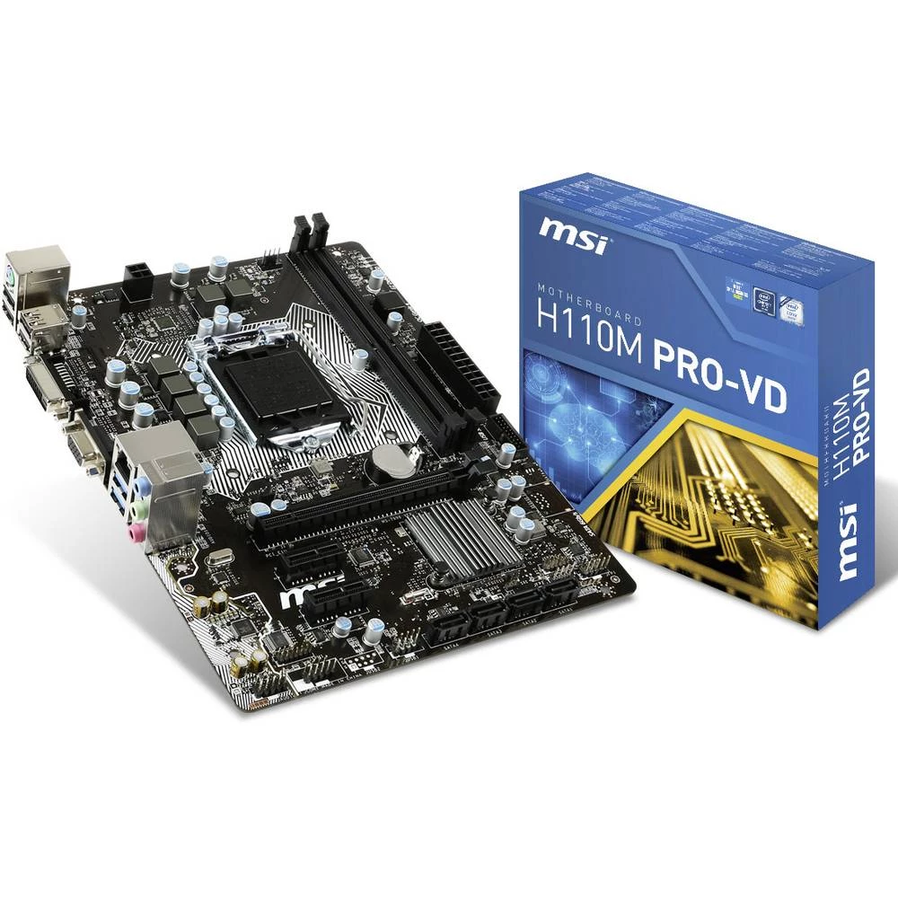 Matična ploča MSI Mainboard H110M PRO-VD LGA1151 mATX Baza Intel&reg; 1151 Faktor oblika Micro-ATX Set čipova matične ploče Inte slika