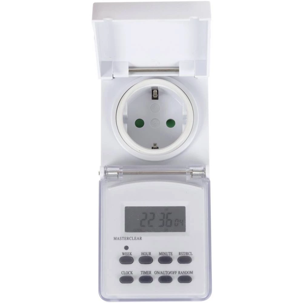 Perel E305WOGN uklopni sat digitalno tjedni program 3600 W IP44 on/off program, ljetno-/zimsko računanje vremena slika