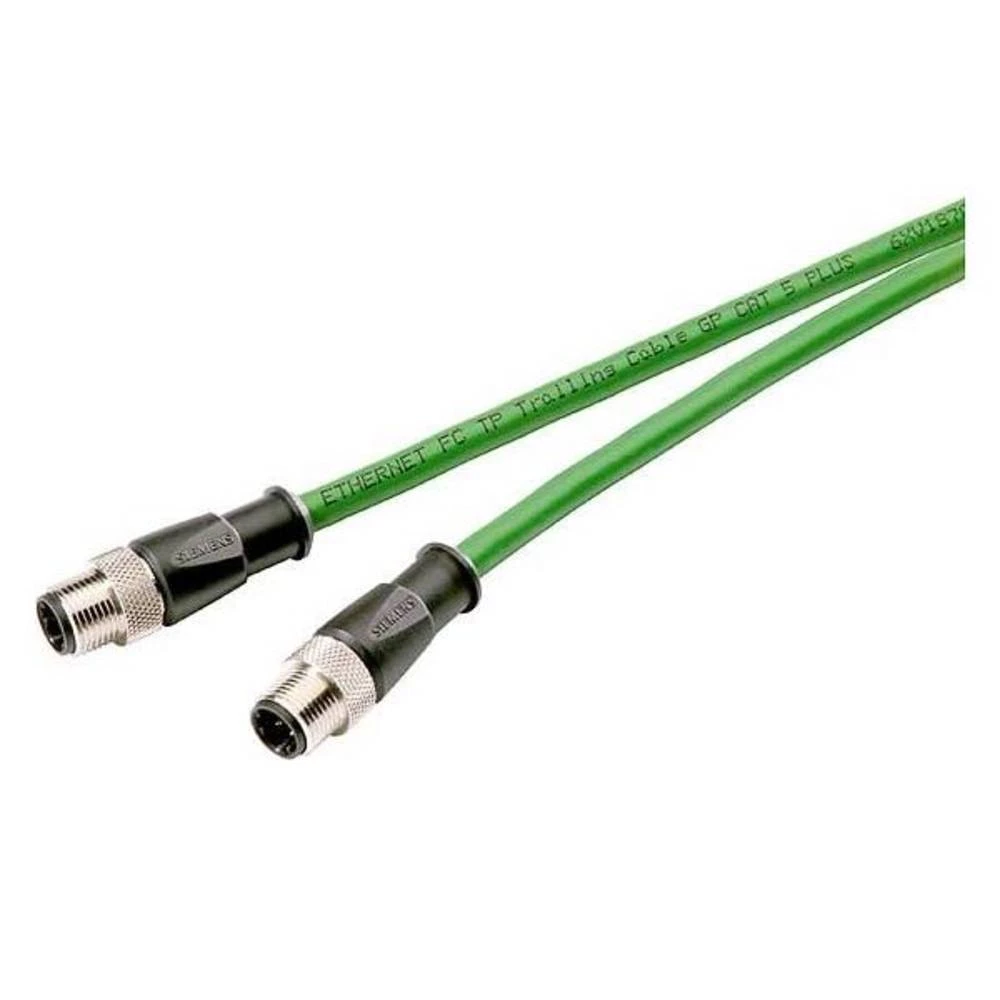 IE cable M12-180/M12-180 2x2, M12 plug (D-coded), Cat 5e, 15m Siemens 6XV18708AN15 1 St. slika