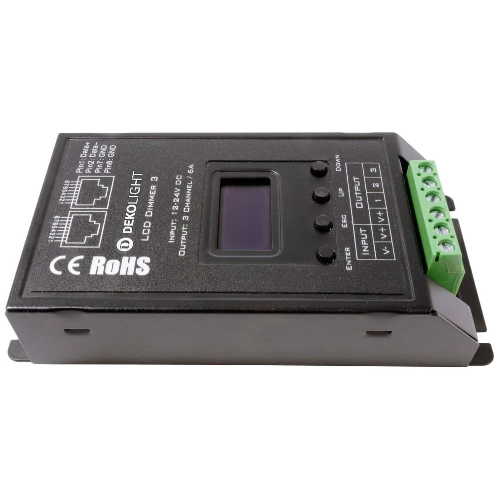 Deco kontroler svjetla, OLED DMX Dimmer 3, mogućnost prigušivanja: DMX512, 12-24 V DC, 432 W Deko Light 843268 LED prigušivač 432 W slika